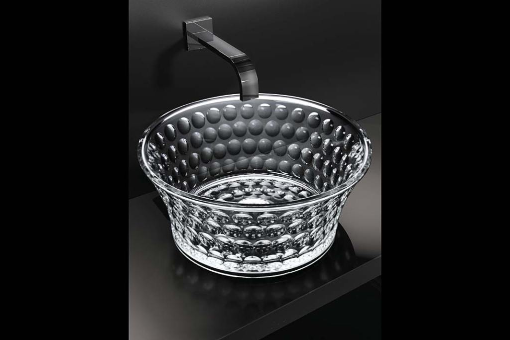 Kryształowe umywalki - model VOLE GIOTTO od Glass Design