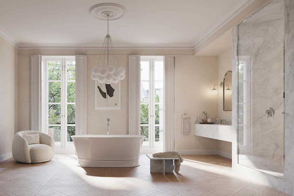 Łazienka w stylu french modern, aranżacja Omnires