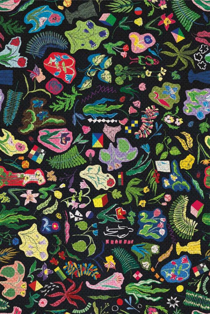 Kolekcja tkanin Flowers nawiązuje do dziedzictwa kulturowego Wiednia – architektury Josefa Franka oraz prac kolektywu Wiener Werkstätte_kolorowe kwaity na czarnym tle