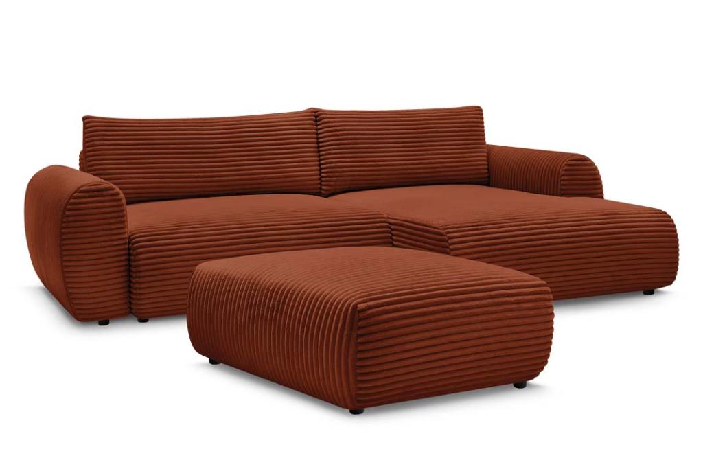 sofa w prążki sztruksowa tapicerka