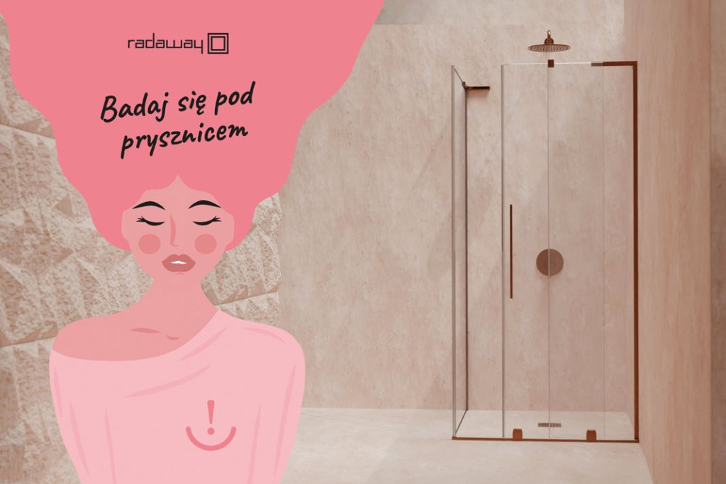 Badaj-się-pod-prysznicem grafika z kabiną prysznicową