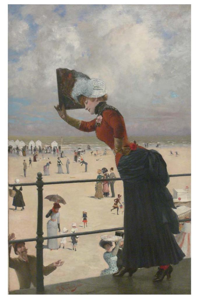 Franz Skarbina, Dziewczyna na deptaku, 1883, olej na płótnie, 136 x 86 cm