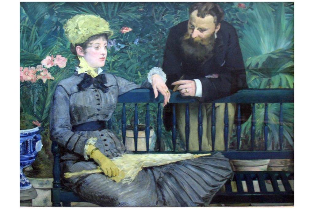 Edouard Manet, W ogrodzie zimowym, 1879, olej na płótnie, 115 x 150 cm