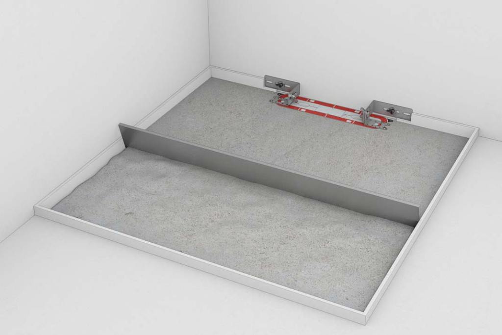 kabina bez barier_Wykonanie wylewki ze spadkiem