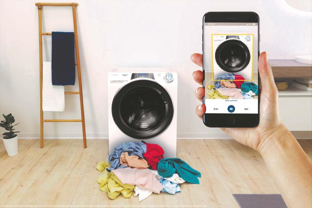 Wystarczy zrobić zdjęcie załadowanego bębna, by dowiedzieć się, który cykl najlepiej pasuje do ilości i koloru danego prania. Taką funkcję ma pralka RapidÓ PRO Candy_ sztuczna inteligencja w domu